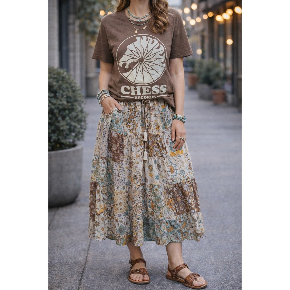 Bluecentric Shirt S Brown‎ Chess Records Short Sleeve Graphic Tee